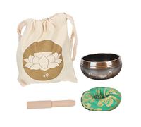 1 Juego de música, lengua espiritual, tambor, pies, cuenco para cantar, campana de sonido, bolsas de silicona para congelador, cuenco de meditación de cobre, suministros budistas, pegatinas para ál