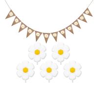 1 Juego De Pancartas De Margarita De Saqueos Y 5 Piezas De Globos De Margaritas, Bandera De Bandas, Globos De Flores De Sol, Suministros De Decoración De Fiesta Al Aire Libre.