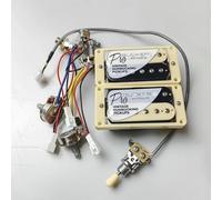 1 Juego de pastillas de puente de cuello Alnico clásicas y puente con macetas de arnés de cableado e interruptores de 3 vías para guitarra eléctrica(Color:Zebra YE)