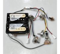 1 Juego de pastillas de puente de cuello Alnico clásicas y puente con macetas de arnés de cableado e interruptores de 3 vías para guitarra eléctrica(Color:Zebra BK)