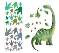 1 Juego De Pegatinas De Pared De Dinosaurio Y 2 Calcomanías De Huella De Dinosaurios, Decoración De La Habitación Para Niños Y Accesorios Para El Hogar.