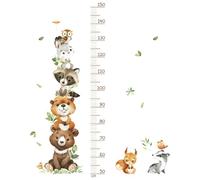 1 Juego De Pegatinas De Pared Para Niños Pequeños Con Altura De Animales, Lindas Pegatinas De Pared Con Tabla De Altura Para Niños, Adecuadas Para Que Niños Y Niños Pequeños Midan La Altura
