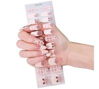 1 juego de pegatinas de uñas de gel francés diferentes con varios patrones y colores para elegir estilos. Fácil de aplicar arte de uñas