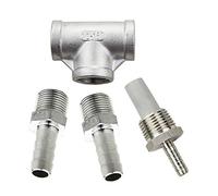 1 Juego de piedra difusora de aireación/oxigenación en línea Homebrew, 2 micras, 1/2 ", MPT, piezas de elaboración de cerveza for exteriores