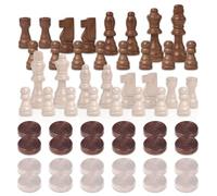 1 Juego De Piezas De Ajedrez De 2 Pulgadas, 1 Juego De Damas, Piezas De Ajedrez De Madera, Accesorios para Cartas, Ajedrez, Juguetes Educativos