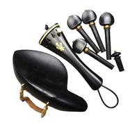 1 Juego de piezas de violín de tamaño 4/4, accesorios, clavijas de violín, pasador final, mentonera con abrazadera, afinador fino piezas y accesorios violín