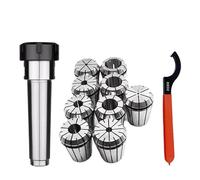 1 juego de pinzas de resorte ER32 de 9 piezas + 1 pieza de mango cónico Morse MT2 MT3 MT4 ER32 + 1 pieza de llave ER32 for herramienta de torno de fresado(MTB2-ER32(11PCS))