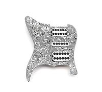 1 Juego De Placa Protectora HSH En Blanco Y Negro, Golpeador Humbucker Precableado Cargado Para Reemplazo De Guitarra Eléctrica