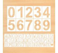 1 juego de plantillas de letras, 1 juego de plantillas de números del 0 al 9, plantillas maestras de manualidades, plantillas reutilizables, plantillas de pintura