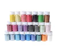 1 juego de polvo mineral de mica natural nacarado hecho a mano de grado cosmético, resina epoxi, pigmento perlado para jabón, polvo mineral de mica natural