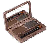 1 Juego de polvo para cejas de 2 colores, dúo de cejas Natural resistente al agua para niñas y mujeres, marrón oscuro y gris