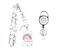 1 Juego De Portatarjetas Con Cordón, Equipado Con 1 Clip Telescópico, Cubierta Protectora Para Tarjetas De Identificación, Tarjetas De Identificación De Estudiantes Y Pases De Autobús