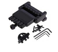 1 juego de puente de guitarra sin cabeza de 6 cuerdas, negro, for repuesto de guitarra eléctrica