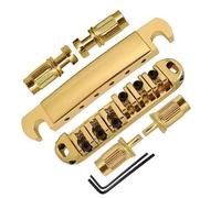 1 Juego de puente de montura de rodillos, pieza trasera, puente de cuerda superior inferior, Compatible con guitarra eléctrica LP SG Les Paul(Gold)