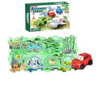 1 Juego de Puzzle Racer Juego de Pistas de Coches para Niños 9x6x2 Pulgadas de Pistas de Coches de Carreras Eléctricos con Temática de Rompecabezas Educativo Racer DIY Montaje Funcionamiento