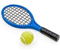 1 juego de raqueta de tenis en miniatura azul y verde, accesorios y decoración de casa de muñecas a escala 1/12, accesorios de decoración de casa de muñecas para decoraciones de tenis y decoración de