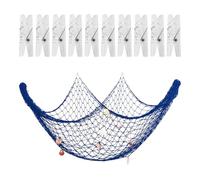 1 Juego De Redes De Pesca De Conchas Y Clips De Fotos De 10 Piezas, Decoraciones Creativas para El Hogar, Decoraciones Temáticas Marinas, Decoraciones De Pared De Fondo.