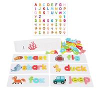 1 juego de rompecabezas de ortografía cognitiva, 1 pegatina de dibujos animados, juguete tridimensional rompecabezas, bloques de construcción de cartas cognitivas, juguetes educativos, herramientas