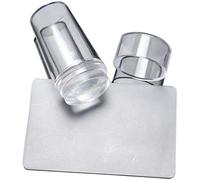 1 juego de sellos para decoración de uñas, cabeza de silicona transparente completa, impresión de uñas, raspador, herramientas de manicura, práctico y profesional