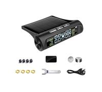 1 Juego de Sistema de Control de Alarma PresióN de NeumáTicos TPMS con EnergíA Solar, Sistemas Alarma de Seguridad para AutomóViles, Advertencia