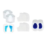 1 juego de soporte de de gel , plantillas de mangas/zapatos y 1 juego de talones blancos y azules, cojín de gel para el talón