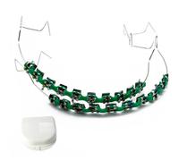 1 juego de soportes falsos para dientes, kit de tirantes con soportes y alambre, para estudiantes dentales y práctica de ortodoncia, soportes para dientes (verde)