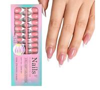 1 juego de uñas artificiales elegantes con acabado brillante de larga duración, ligeras, de ABS, cómodas para usuarios de moda, uñas de durabilidad