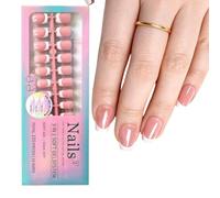 1 juego de uñas artificiales elegantes con acabado brillante, de larga duración, ligeras, de ABS, cómodas para usuarios de moda, uñas cómodas