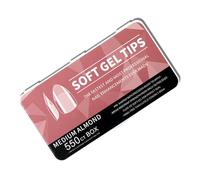 1 juego de uñas postizas de gel suave, medio mate, acrílico a presión