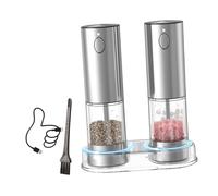 1 juego de utensilios de cocina para moler sal de cristal de pimienta oscura y otros condimentos con textura intercambiable, dispositivo automático de molienda de pimienta