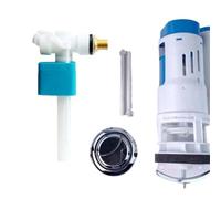 1 Juego de válvula de entrada lateral de cobre de montaje de 3/8 pulgadas, accesorios de inodoro de Válvula de descarga doble de ahorro de agua ajustable(28cm)