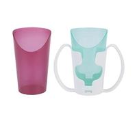 1 Juego de vasos para beber a prueba de asfixia con diseño recortado y portavasos de doble Ayuda especial para beber Recipiente para disfagia para pacientes postrados en cama Recorte Entrometido
