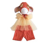1 juego de vestido para sesiones de fotos para recién nacidos, corpiño de encaje, falda de tul, forro de algodón, traje para niñas con orejas de animales, sombrero de encaje para recién nacidos