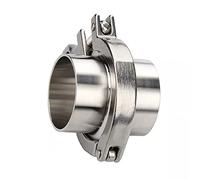 1 Juego de virola de soldadura de tubería de brida sanitaria de 1,5 ''-6-1/4'' + abrazadera triple + junta de PTFE o silicona acero inoxidable SUS SS 304 Triclamp(108mm X OD 119mm)