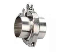 1 juego de virola de soldadura de tubería de brida sanitaria de 1.5 a 6-1/4 pulgadas + abrazadera triple + junta de PTFE o silicona de acero inoxidable SUS SS304 triple abrazadera (159 mm x diámetro