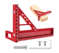1 Juego Escuadra De Carpintero 3D, Escuadra Carpintero, Regla De Medición Multiángulo, 22,5°-90°, Alta Precisión, Aleación De Aluminio, Adecuado Para Carpinteros, Ingenieros(Rojo)