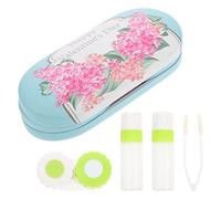 1 Juego Estuche De Gafas De Doble Capa Herramienta De Extracción De Lentes Botella De Solución Para Lentes Removedor De Lentes Viajes Casos De Vidrio Valija Viajar Chica Pu Cuero