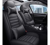 1 Juego Funda Asiento Coche Cuero Pu 5 Asientos Para Ford Para Fiesta Para Fusion Para Mondeo Para Tauro Para Mustang Para Territorio Para Kuga Para S-max Protectoras Asiento(Black 5 Seat,A)