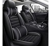 1 Juego Funda Asiento Coche Cuero Pu 5 Asientos Para Ford Para Fiesta Para Fusion Para Mondeo Para Tauro Para Mustang Para Territorio Para Kuga Para S-max Protectoras Asiento(Black White 5 Seat,A)