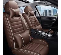 1 Juego Funda Asiento Coche Cuero Pu 5 Asientos Para Ford Para Fiesta Para Fusion Para Mondeo Para Tauro Para Mustang Para Territorio Para Kuga Para S-max Protectoras Asiento(Coffee 5 Seat,A)