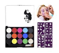 1 Juego Maquillaje Infantil (15 Colores); Viene con brochas Maquillaje y Plantilla patrón de Maquillaje Profesional Colores Lavables, Maquillaje Facial y Corporal; Uso Carnaval, Pascua, Halloween