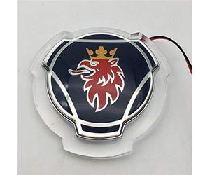1 juego para Scania Auto Camión Rejilla delantera Azul y Rojo Griffin Logo Insignia Emblema con luz LED 24V color blanco