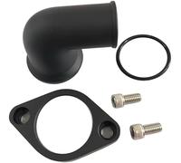 1 juego SHLPDFM Black Chevy Water Neck 90 ° giratorio aluminio pulido cubierta de termostato compatible con motores SBC BBC CHEVY 327 350 396 454