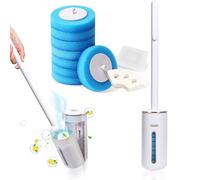 1 Juego Toilet Cleaning System Limpiador WC Toilet Brush WC Desechable Cepillo Inodoro Cepillo Limpieza WC Cepillo de Inodoro Reemplazable con Detergente para Limpieza de Baños en Hogares y Hoteles