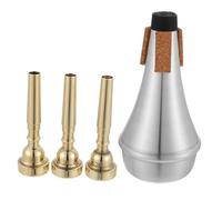 1 Juego trompeta muda boquilla de trompeta sordina de aluminio para trompeta instrumentos musicales boquilla para trompeta regalo para trompetista pequeña Accesorios silenciar 3c