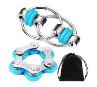 1 juguete de transformación de cadena con 1 llavero de metal con 1 bolsa de almacenamiento negra, juguete de actividad para dedos