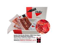 1 kg Estuche Jamon Iberico de Bellota 100% Iberico Reserva Pata Negra - 10 Sobres Loncheados de 100 gr de Jamon Iberico Cortado a mano y Envasados al Vacio - Embutidos y Regalos Ibericos Gourmet
