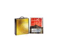 1 Kg Jamón de cebo Ibérico 50% raza ibérica cortado a máquina Pata Negra + Caja Regalo con asa