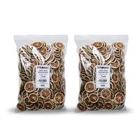 1 KG Limón Deshidratado para Cóctel - Fruta Deshidratada sin Azúcar para Coctel, Decoración, Repostería, Navidad, Bebidas - Rodajas de Limón Natural 100% sin Aditivos 2 bolsas 500gr Limón Verde