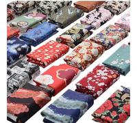 1 kimono de estilo japonés Cheongsam para vestido, patchwork, hogar, tela 100% algodón, impresión dorada, material textil de 140 x 100 cm, tela para coser (Kbqn410)